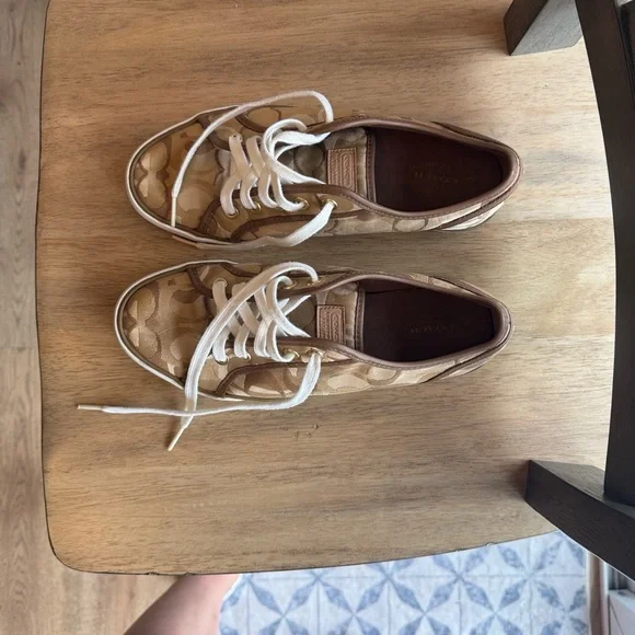 Coach Tan and White Sneakers - Picture 3 of 5